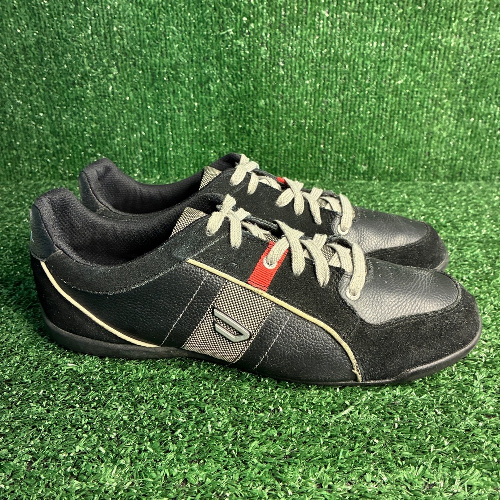 Diesel magnum Quayle Leather Suede Low Top Y2K Gorpcore Sneakers Black Mens 9.5